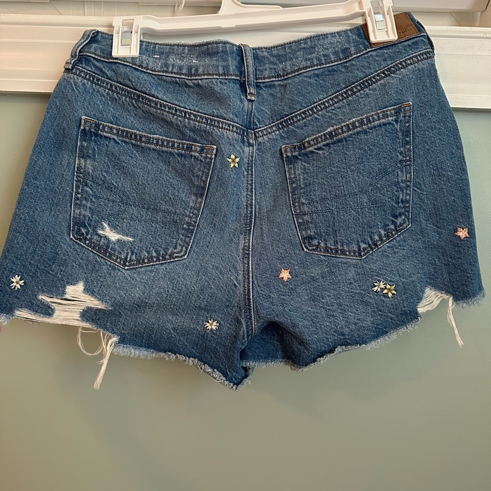 American Eagle Outfitters Blue Distressed Jean Shorts